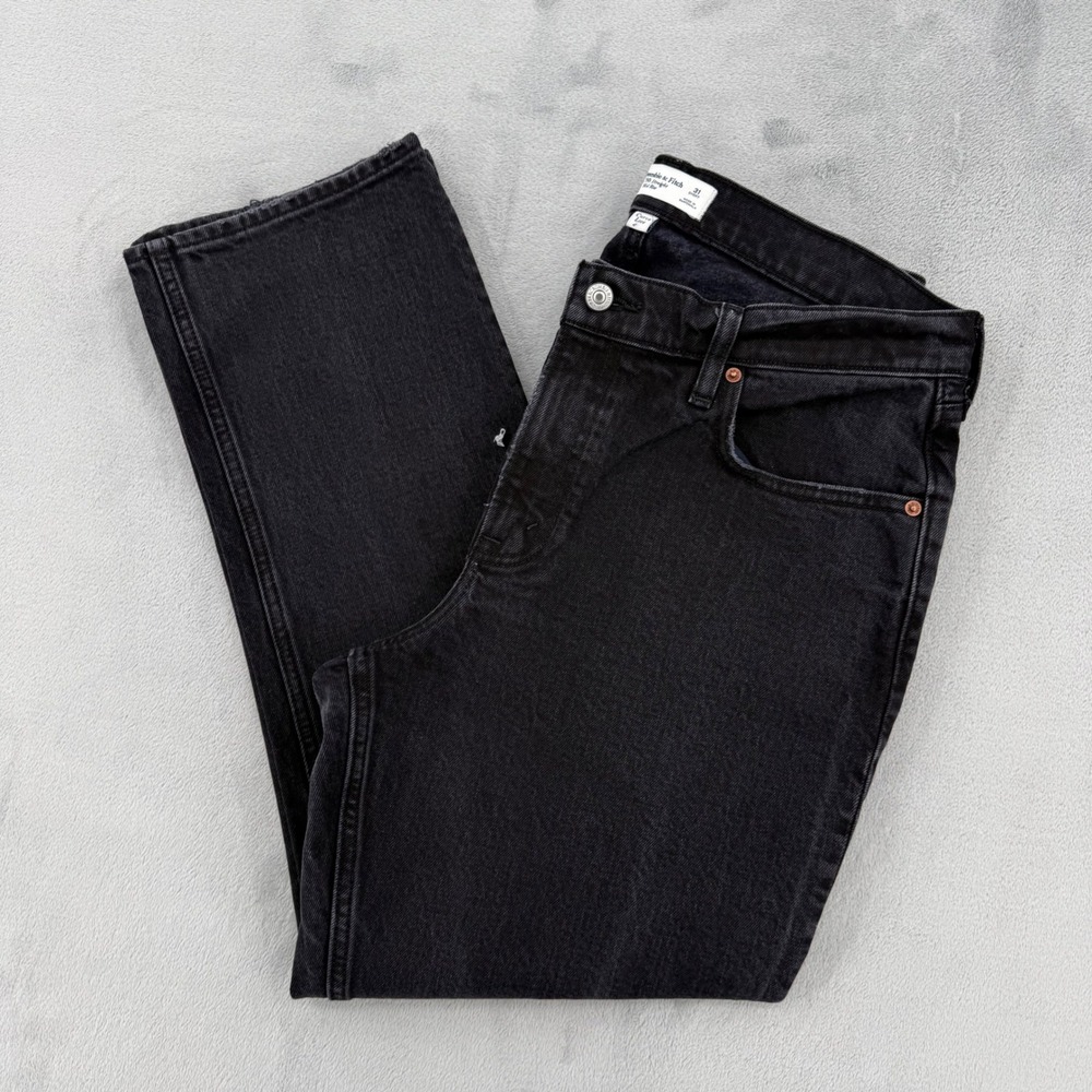 Abercrombie & Fitch Curve Love The 90s Straight Mid Rise Jeans Size 31 Short
